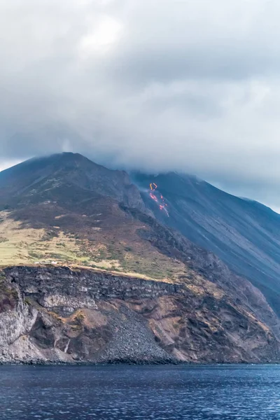 Volcán Stromboli Archipiélago Eolie Sicilia Italia — Foto de Stock