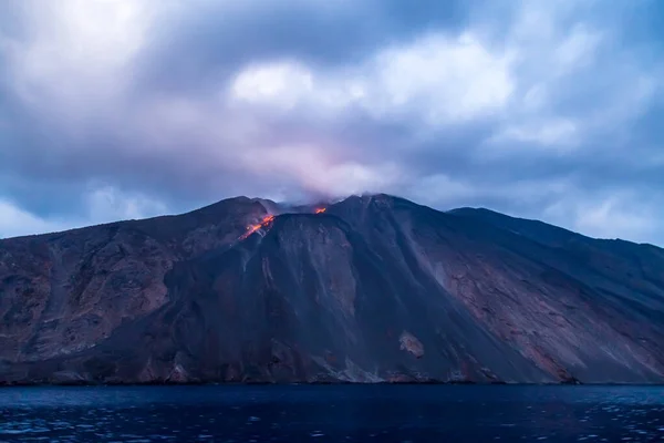 Vulkan Stromboli Archipel Äolien Sizilien Italien — Stockfoto