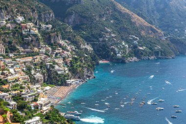 Positano, Amalfi Sahili, Campania Sorrento, İtalya.