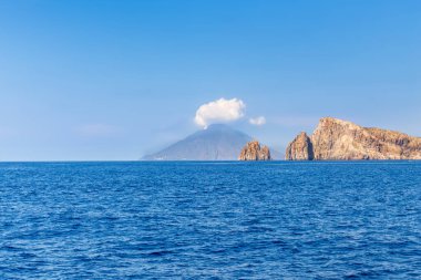 Volkan Stromboli Takımadaları Sicilya 'da Eolie Eolie İtalya