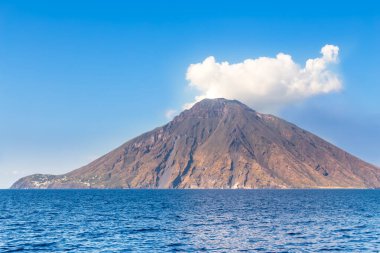 Volcano Stromboli Archipelago Eolie Sicily Italy clipart