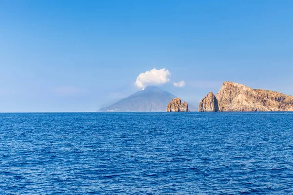 Vulkan Stromboli Skärgård Eolie Sicilien Italien — Stockfoto