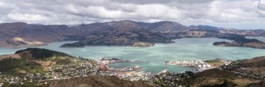Yeni Zelanda 'daki Christchurch. Panoramik görünüm.