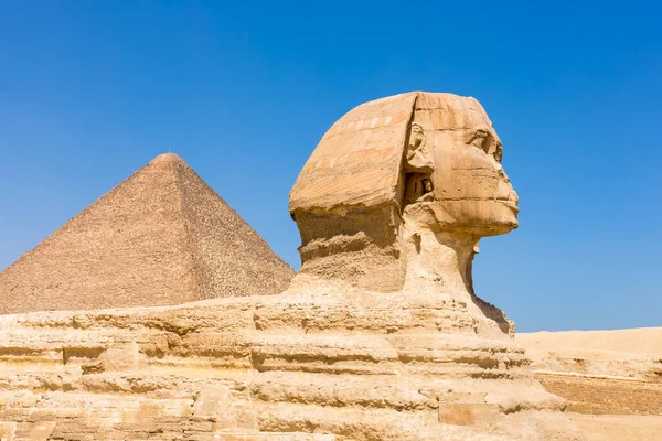 Sfinxen Och Pyramiden Kairo Egypten — Stockfoto