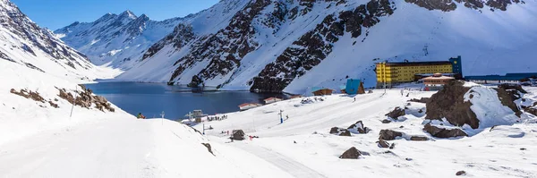 Esquí Chile Día Soleado Con Mucha Nieve América Del Sur — Foto de Stock