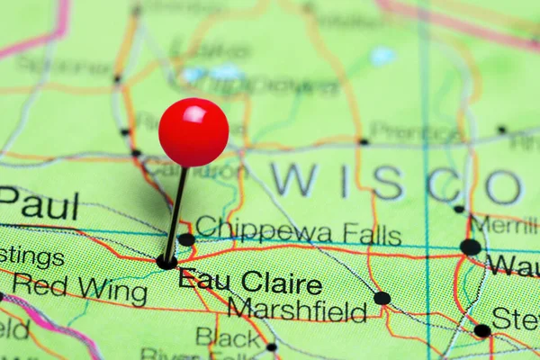 Eau Claire Mapa Wisconsin Estados Unidos — Foto de Stock