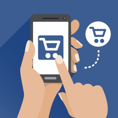 Mavi mobil ticaret simgesi