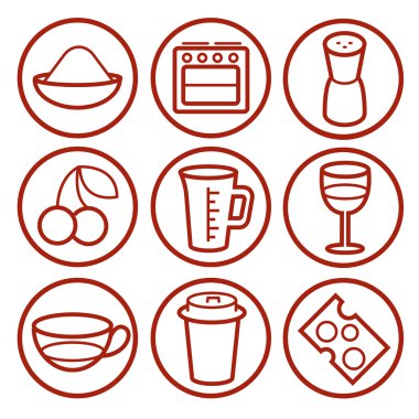 Gıda simgeler kümesi vektör