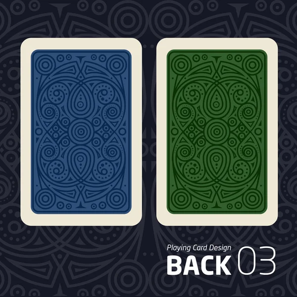 El reverso de una carta de juego para el blackjack otro juego con un patrón . — Vector de stock