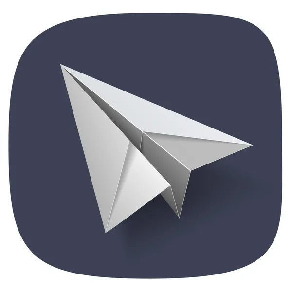 Vector avión de papel icono — Vector de stock