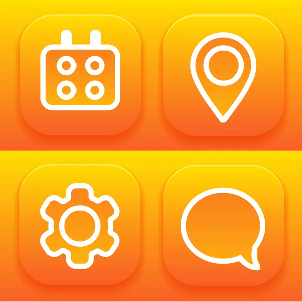 Orange Icons Vector Set — Stock Vector