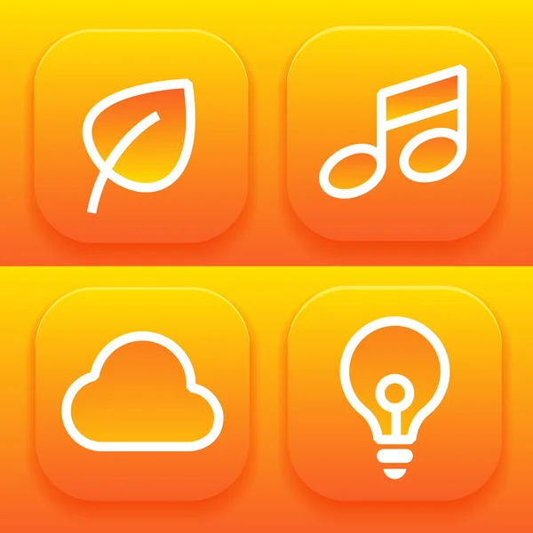 Orange Icons Vector Set — Stock Vector