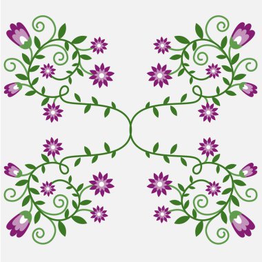 Vektör bahar desen çiçek ve yaprakları ile