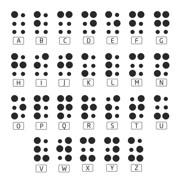 Braille ábécé betűtípus beállítása — Stock Vector