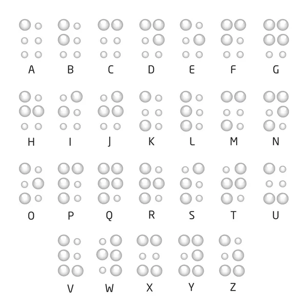 Conjunto de fontes do alfabeto Braille —  Vetores de Stock