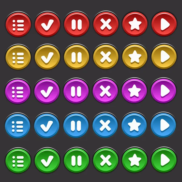 Düğmeleri farklı renkteki mobil oyunlar topluluğu evrensel vektör