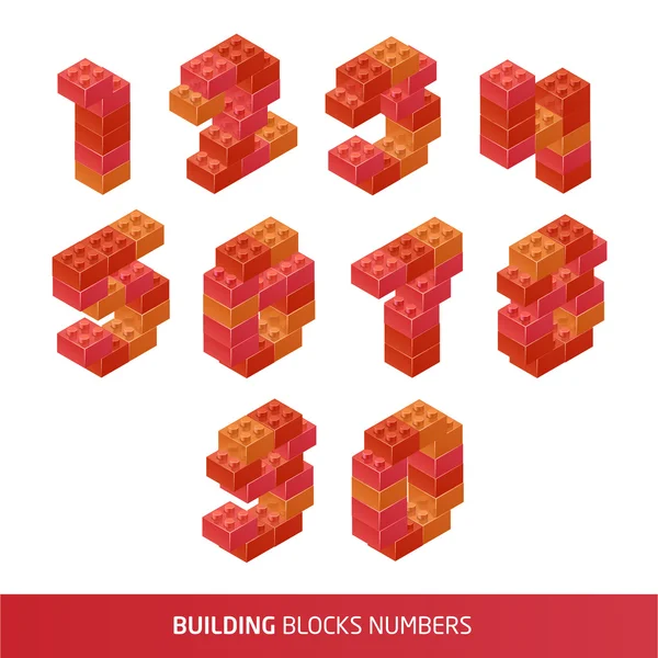 Izometrické plastové stavební bloky a dlaždice — Stockový vektor