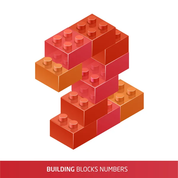 Isometric Plastic  Building Blocks and Tiles — Stock Vector