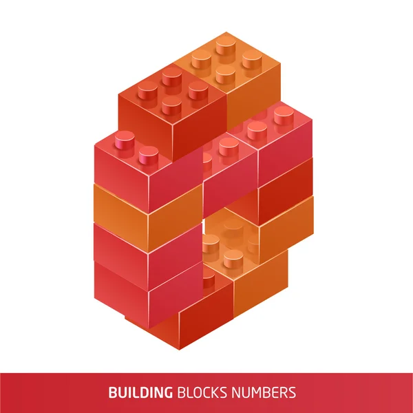 Isometric Plastic  Building Blocks and Tiles — Stock Vector
