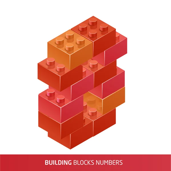 Bloques y azulejos de construcción de plástico isométrico — Vector de stock