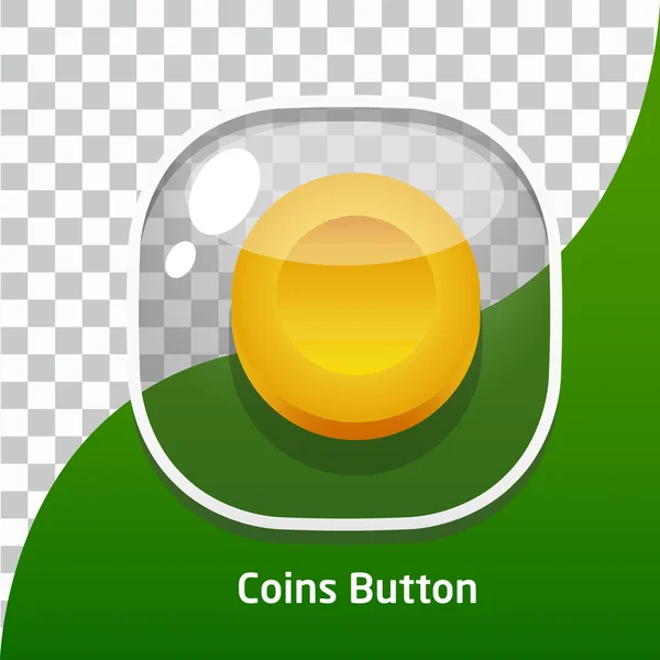 Gioco pulsante icone monete per giochi per cellulare — Vettoriale Stock