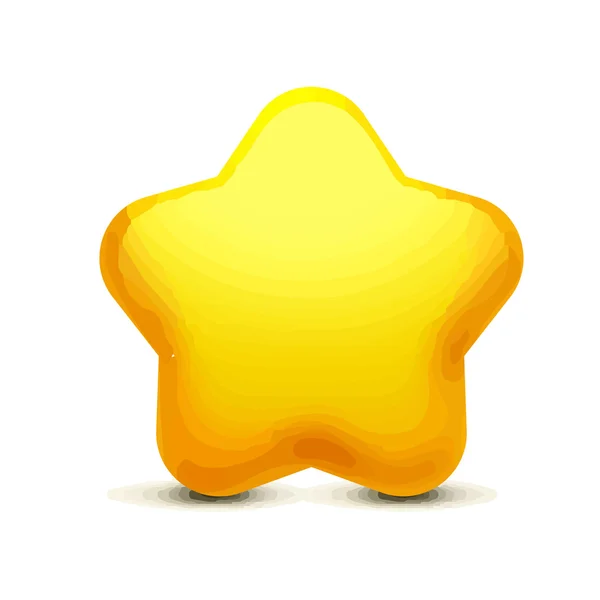 Button glass for mobile games favorites star — Stock Vector