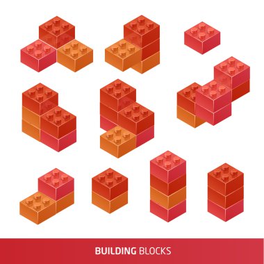 Isometric Plastik İnşaat Blokları ve Döşemeleri