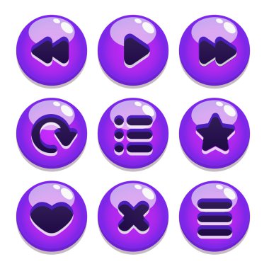 oyun arabirimler için düğme kümesi