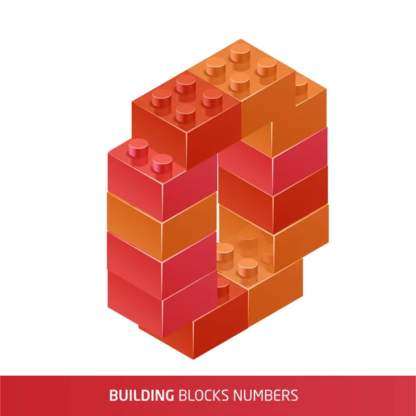 Bloques y azulejos de construcción de plástico isométrico — Vector de stock
