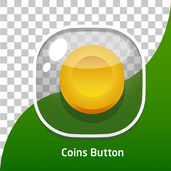Spel knop pictogrammen munten voor mobiele games — Stockvector