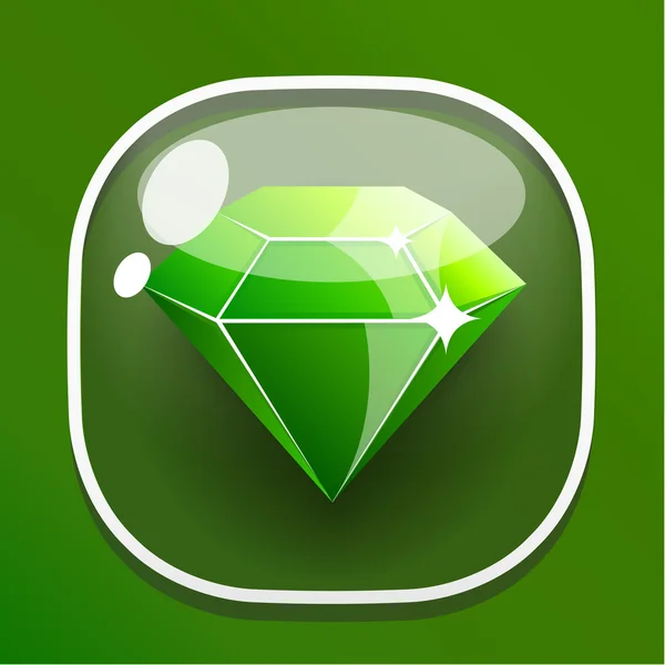 Diamante de botão de vidro para interface de jogo —  Vetores de Stock