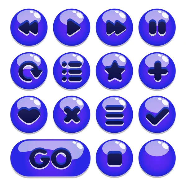 Un conjunto de botones para interfaces de juego — Vector de stock