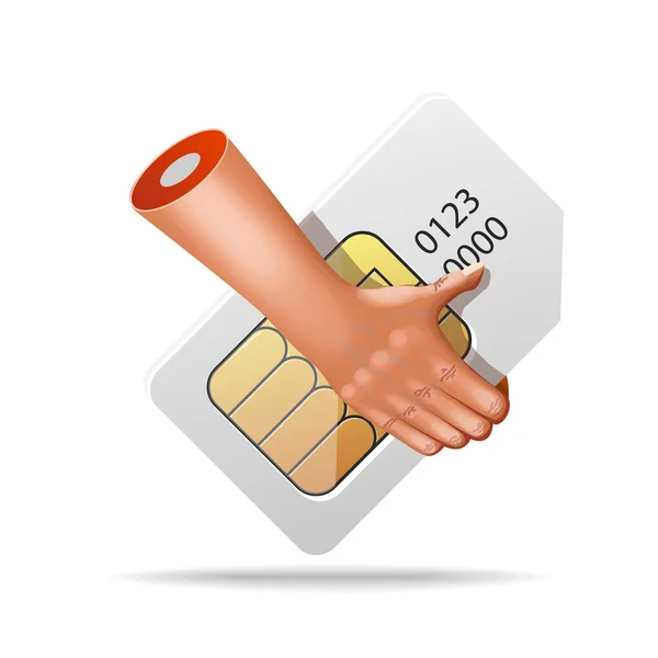 Very realistic sim hand icon — Stock Vector