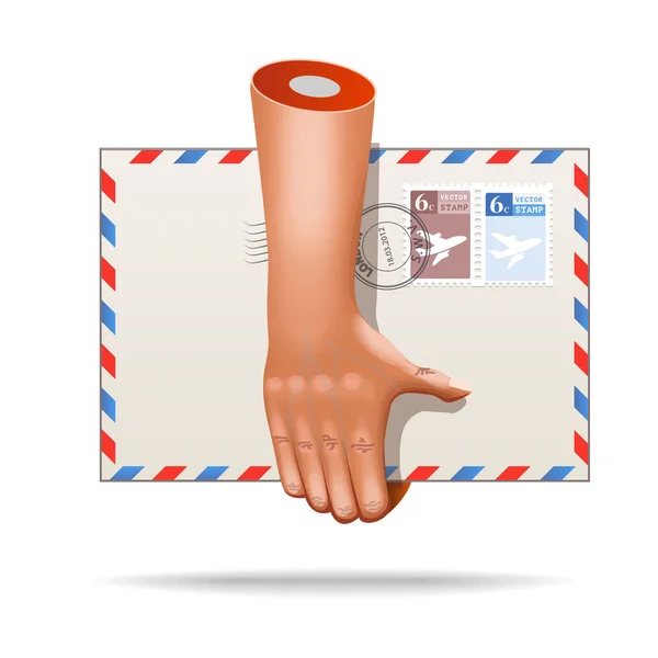 Ícone envelope de bolso de correio muito realista — Vetor de Stock