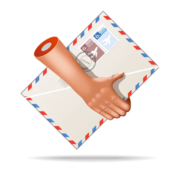 Ícone envelope de bolso de correio muito realista —  Vetores de Stock