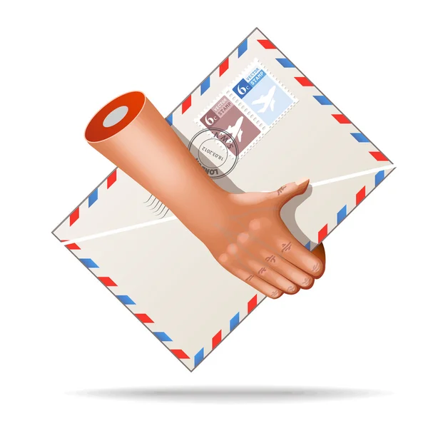 Icono de bolsillo de correo muy realista — Vector de stock