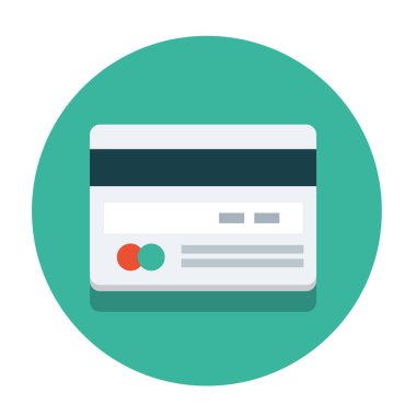 Vektör daire düz simgesi kredi kartı