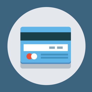 Vektör daire düz simgesi kredi kartı