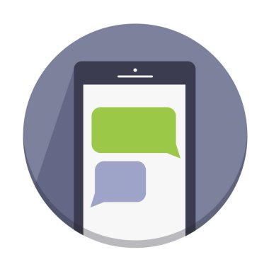 vektör düz yuvarlak simgeler bir parmak ve jestleri mobil bir cihazla