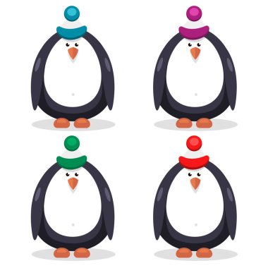 düz vektör penguen kümesi