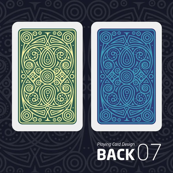 El reverso de una carta de juego para el blackjack otro juego con un patrón . — Vector de stock