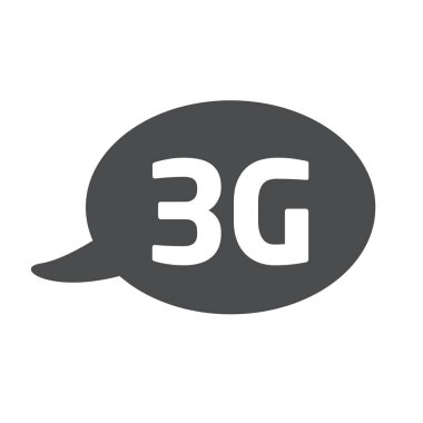Düz vektör simgesi bir kabarcık ve bir ileti 3g ile birlikte