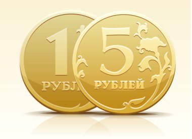Vektör metalik Rus para Rublesi