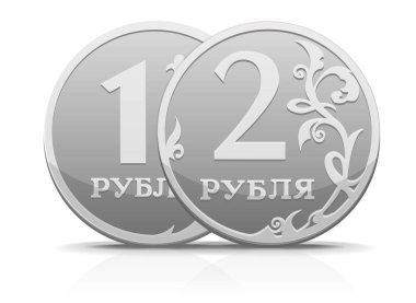 Vektör metalik Rus para Rublesi