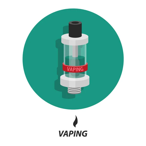 Flat vaping ikonen cirkel — Stock vektor