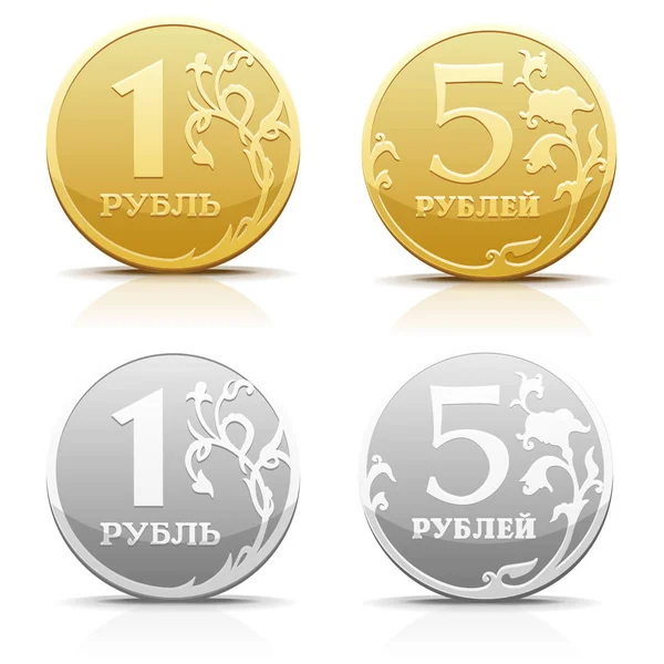 Vektör metalik Rus para Rublesi