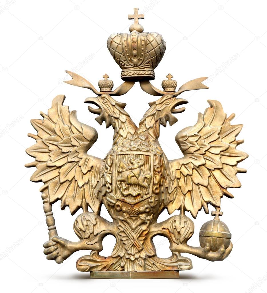 Brass double-headed eagle symbol of Russia