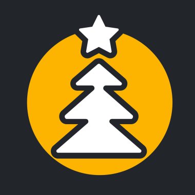 Christmas daire sarı simge yeni yıl