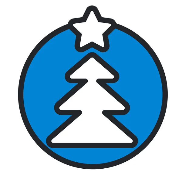クリスマス円青いアイコン新年 — ストックベクタ