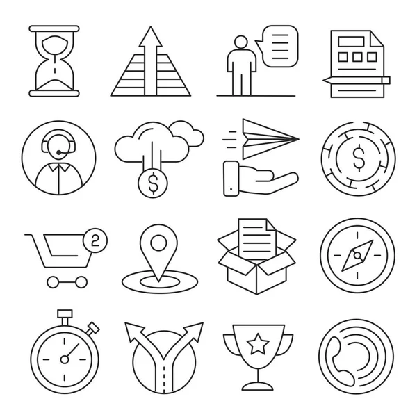 Čáry ikony sbalit kolekce — Stockový vektor
